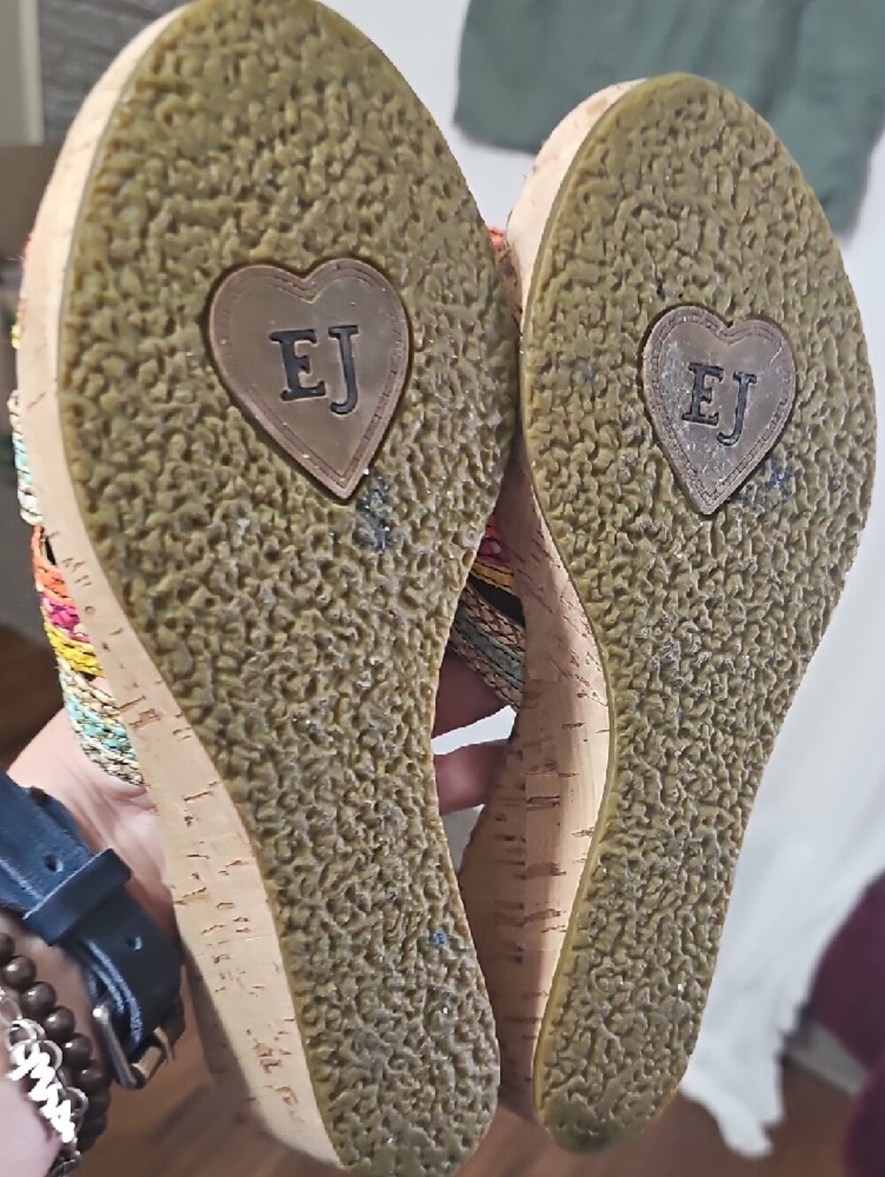 Eric Javits Multicolor Braided Cork Espadrilles Slide Sandals - Picture 4 of 4